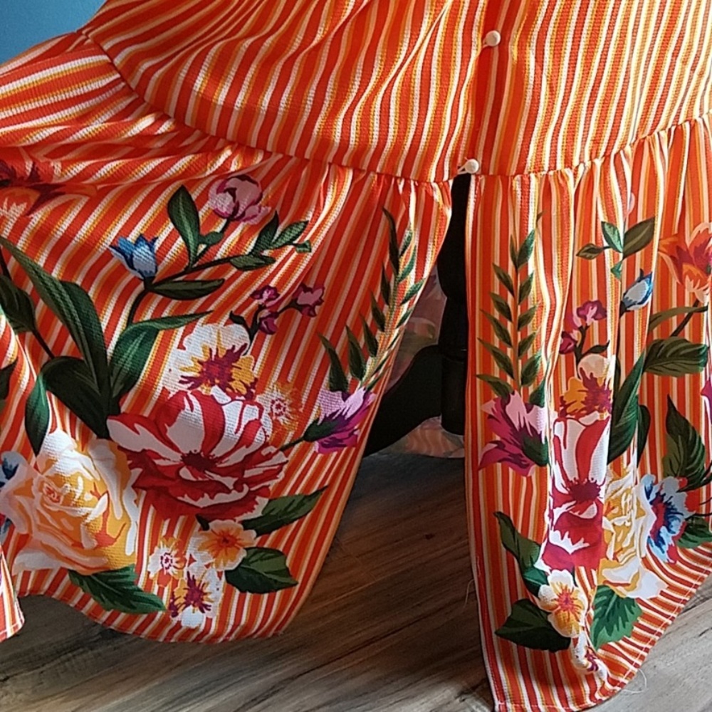 NWOT LULU’STROPICAL FLORAL FULL SKIRT MAXI DRESS - Picture 6 of 13
